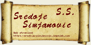 Sredoje Simjanović vizit kartica